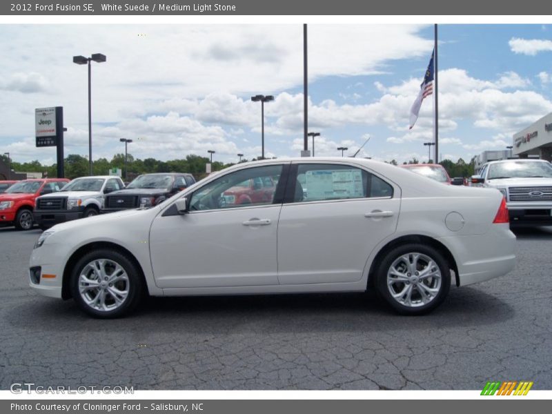 White Suede / Medium Light Stone 2012 Ford Fusion SE