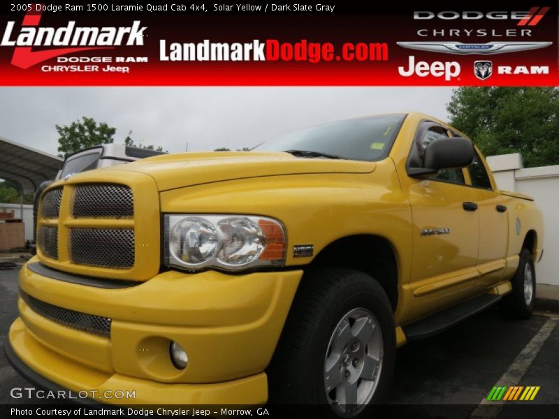 Solar Yellow / Dark Slate Gray 2005 Dodge Ram 1500 Laramie Quad Cab 4x4