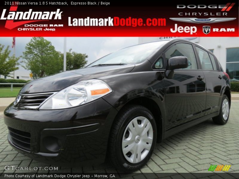 Espresso Black / Beige 2011 Nissan Versa 1.8 S Hatchback