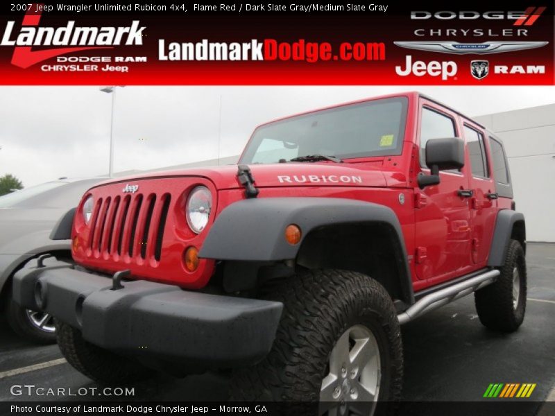 Flame Red / Dark Slate Gray/Medium Slate Gray 2007 Jeep Wrangler Unlimited Rubicon 4x4