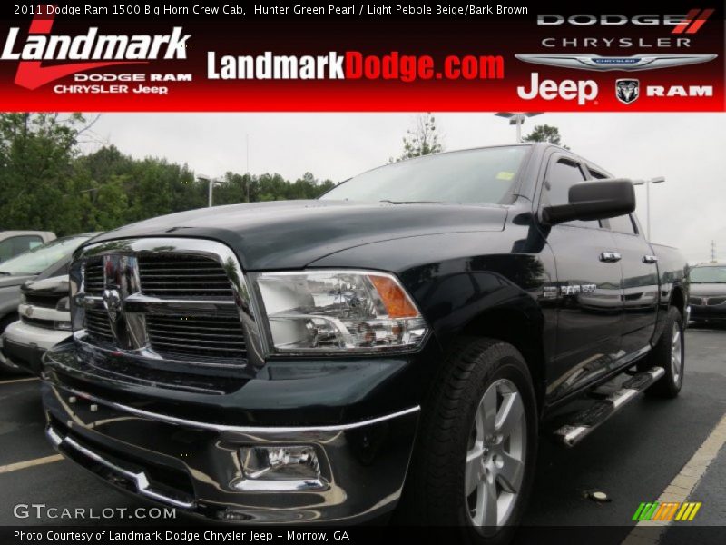Hunter Green Pearl / Light Pebble Beige/Bark Brown 2011 Dodge Ram 1500 Big Horn Crew Cab