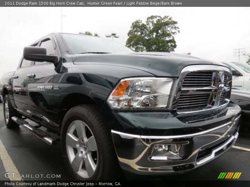 Hunter Green Pearl / Light Pebble Beige/Bark Brown 2011 Dodge Ram 1500 Big Horn Crew Cab