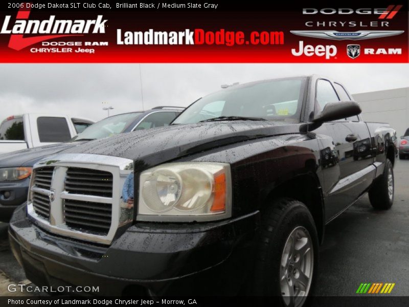 Brilliant Black / Medium Slate Gray 2006 Dodge Dakota SLT Club Cab