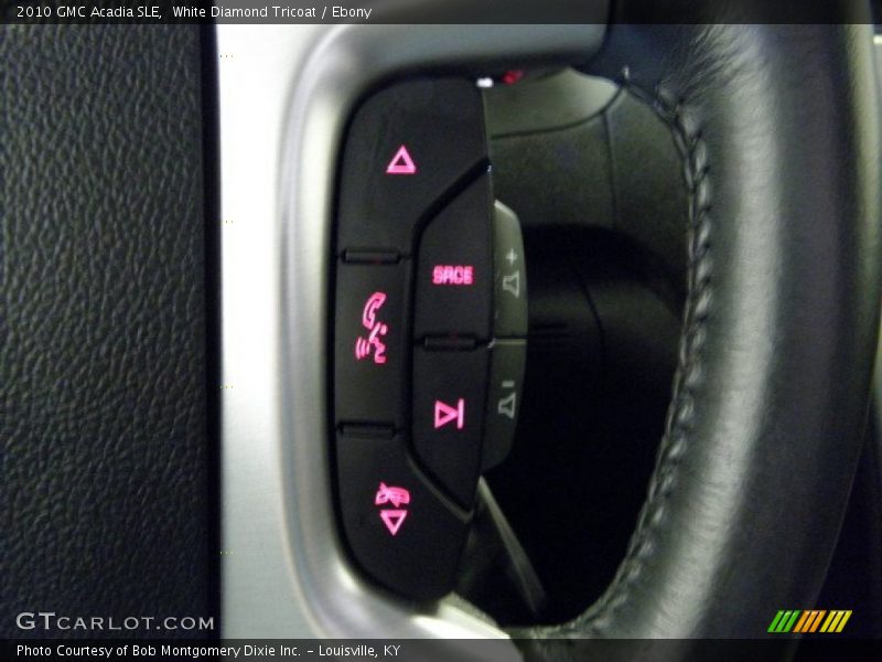 White Diamond Tricoat / Ebony 2010 GMC Acadia SLE