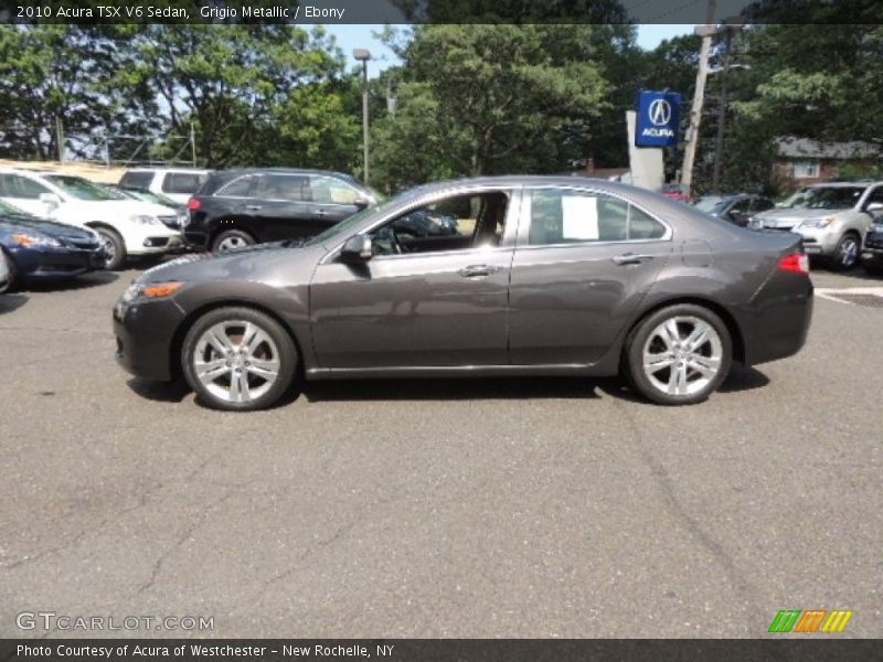 Grigio Metallic / Ebony 2010 Acura TSX V6 Sedan