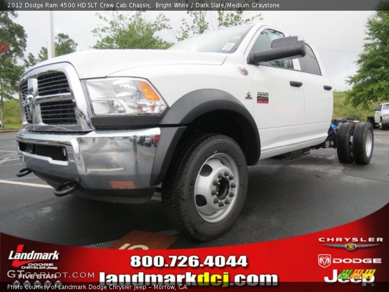 Bright White / Dark Slate/Medium Graystone 2012 Dodge Ram 4500 HD SLT Crew Cab Chassis