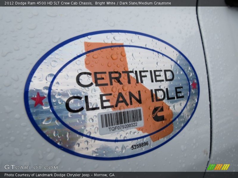 Bright White / Dark Slate/Medium Graystone 2012 Dodge Ram 4500 HD SLT Crew Cab Chassis