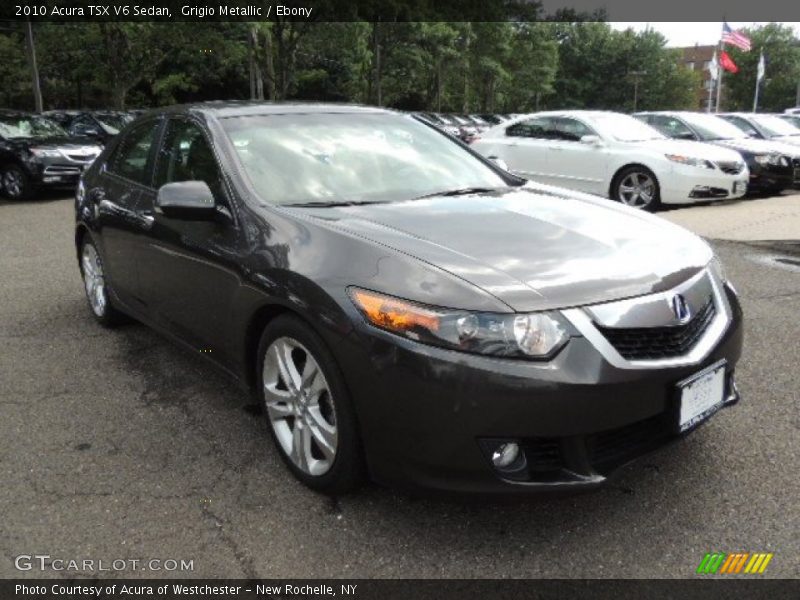 Grigio Metallic / Ebony 2010 Acura TSX V6 Sedan