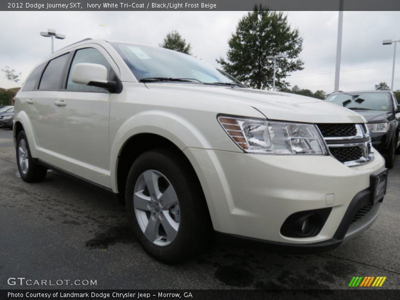 Ivory White Tri-Coat / Black/Light Frost Beige 2012 Dodge Journey SXT