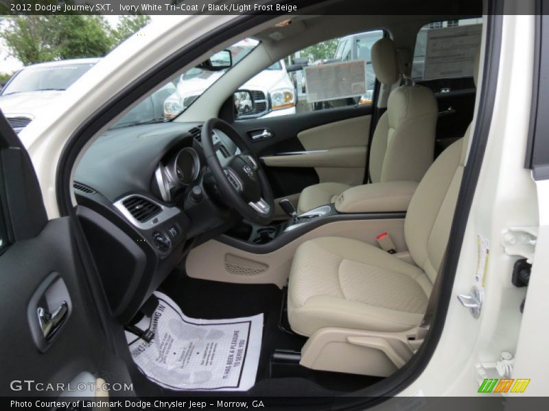 Ivory White Tri-Coat / Black/Light Frost Beige 2012 Dodge Journey SXT