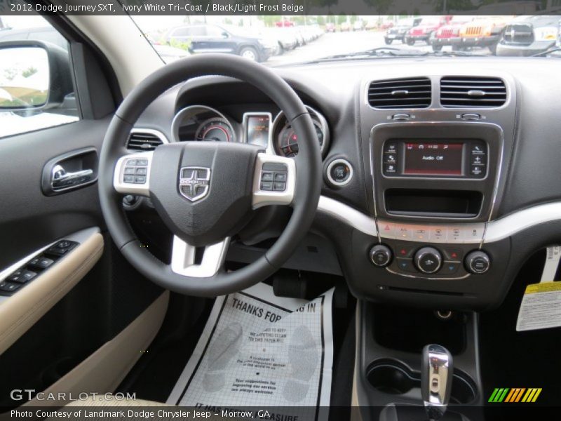 Ivory White Tri-Coat / Black/Light Frost Beige 2012 Dodge Journey SXT