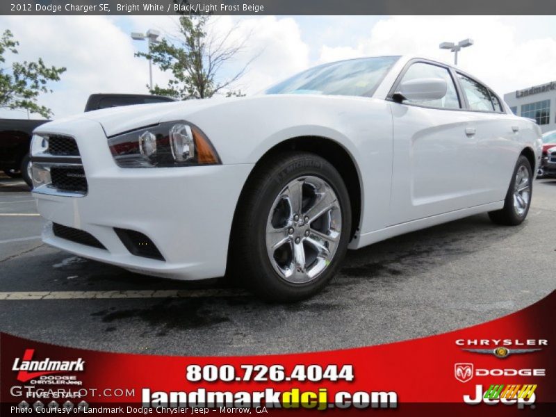 Bright White / Black/Light Frost Beige 2012 Dodge Charger SE