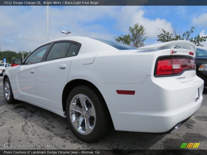 Bright White / Black/Light Frost Beige 2012 Dodge Charger SE