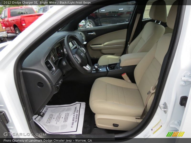 Bright White / Black/Light Frost Beige 2012 Dodge Charger SE