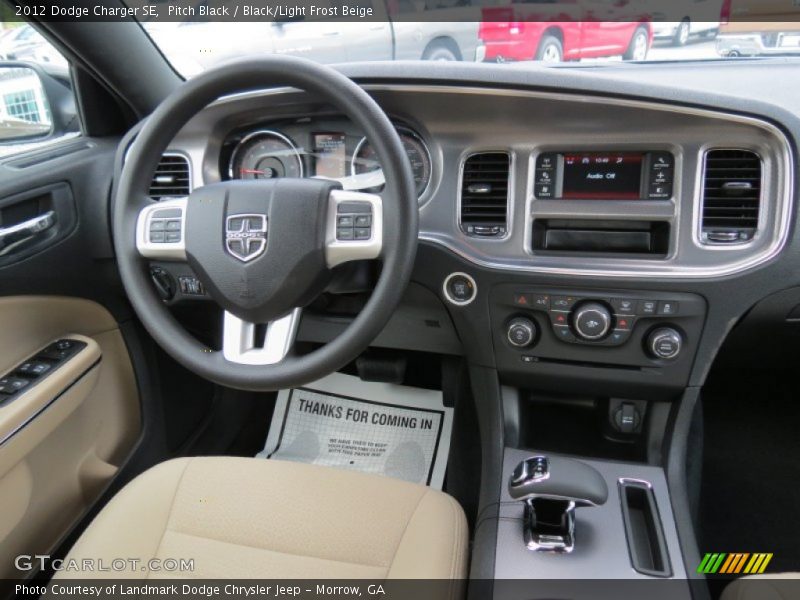 Pitch Black / Black/Light Frost Beige 2012 Dodge Charger SE