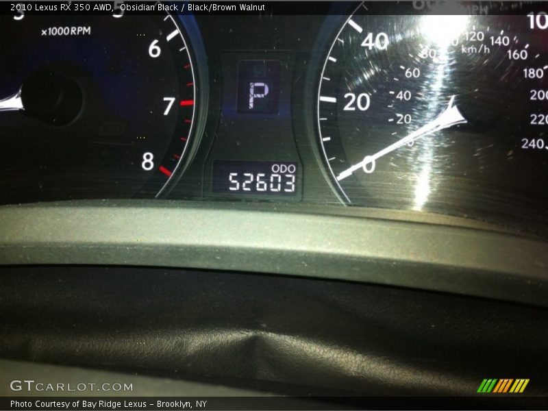 Obsidian Black / Black/Brown Walnut 2010 Lexus RX 350 AWD