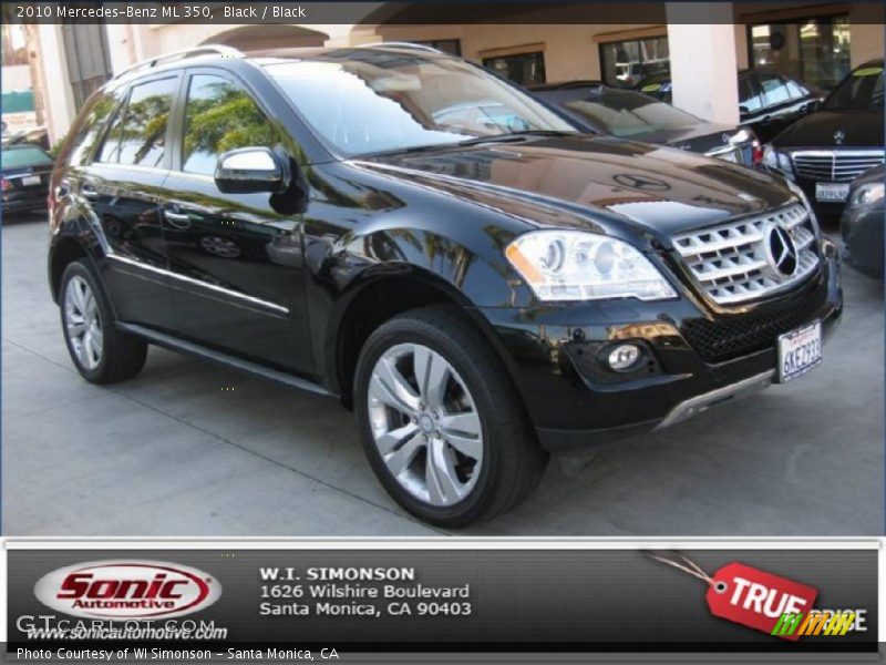 Black / Black 2010 Mercedes-Benz ML 350