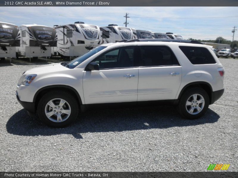 White Diamond Tricoat / Ebony 2012 GMC Acadia SLE AWD