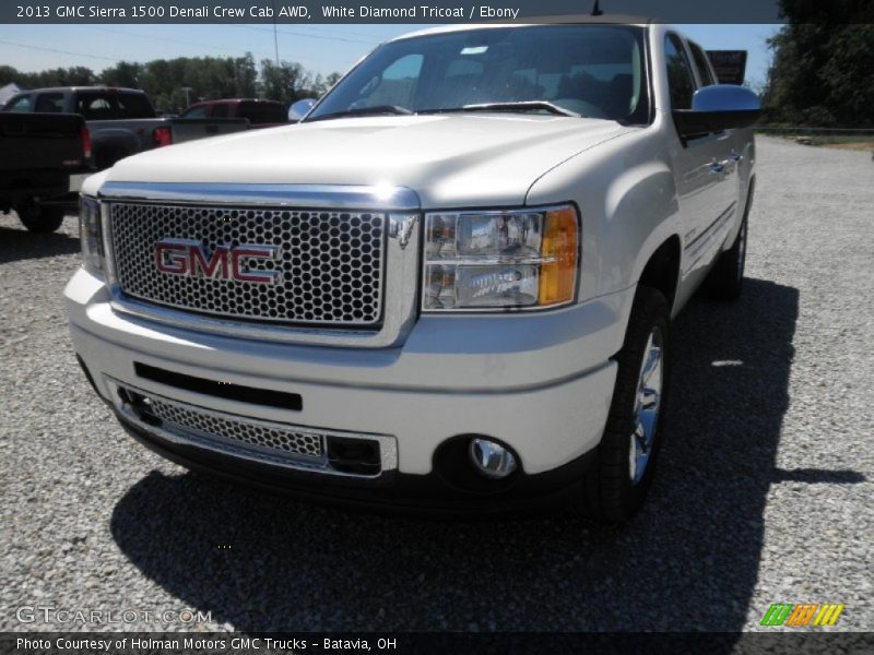 White Diamond Tricoat / Ebony 2013 GMC Sierra 1500 Denali Crew Cab AWD