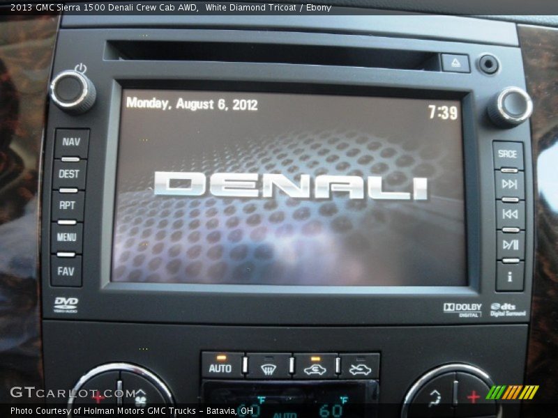 White Diamond Tricoat / Ebony 2013 GMC Sierra 1500 Denali Crew Cab AWD