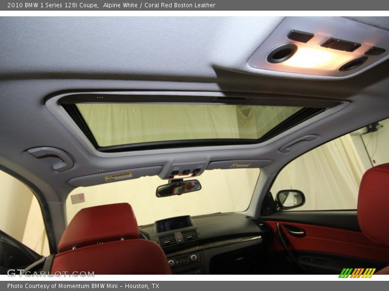 Alpine White / Coral Red Boston Leather 2010 BMW 1 Series 128i Coupe