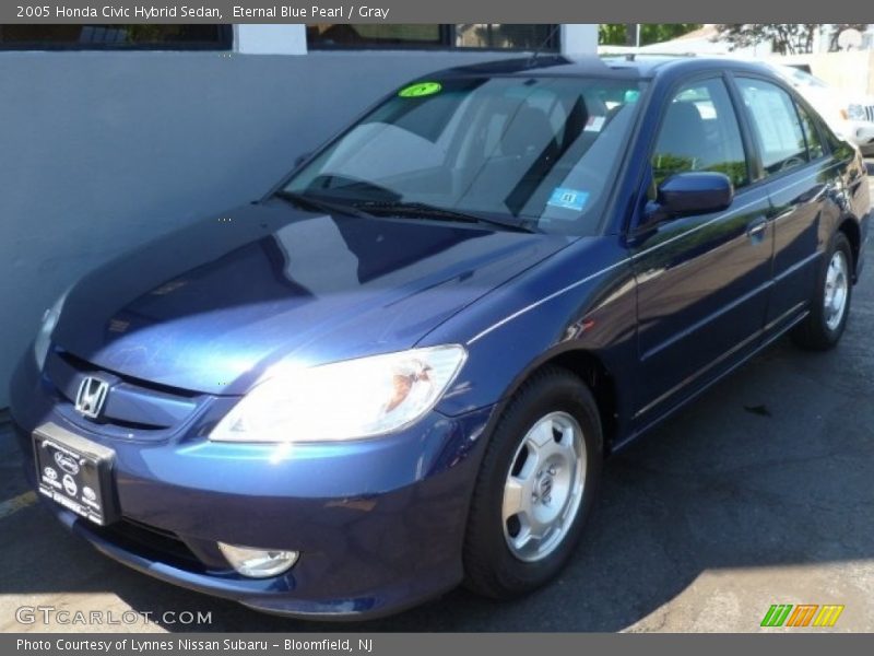 Eternal Blue Pearl / Gray 2005 Honda Civic Hybrid Sedan
