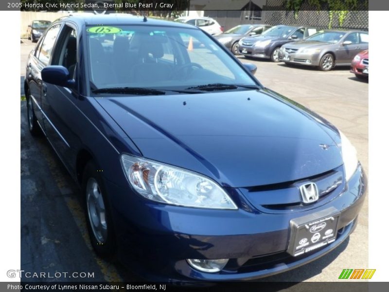Eternal Blue Pearl / Gray 2005 Honda Civic Hybrid Sedan