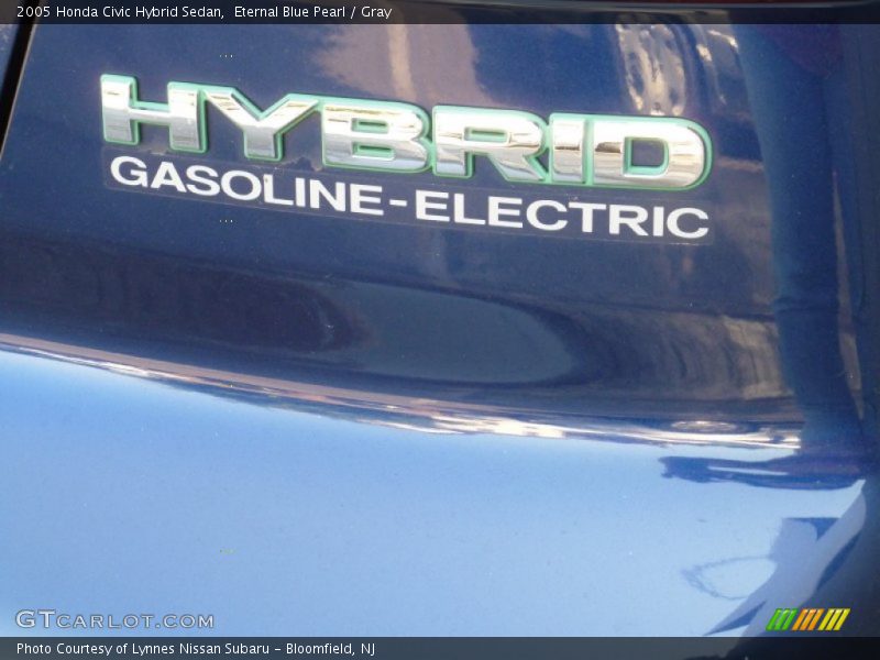 Eternal Blue Pearl / Gray 2005 Honda Civic Hybrid Sedan