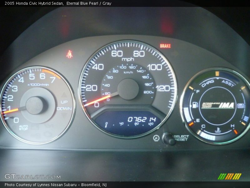 Eternal Blue Pearl / Gray 2005 Honda Civic Hybrid Sedan