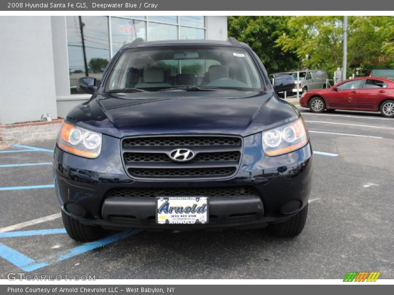 Deepwater Blue / Gray 2008 Hyundai Santa Fe GLS