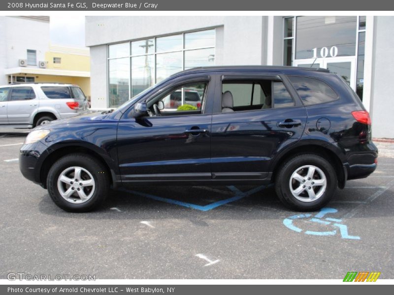 Deepwater Blue / Gray 2008 Hyundai Santa Fe GLS