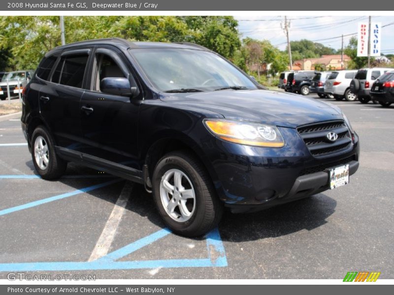 Deepwater Blue / Gray 2008 Hyundai Santa Fe GLS
