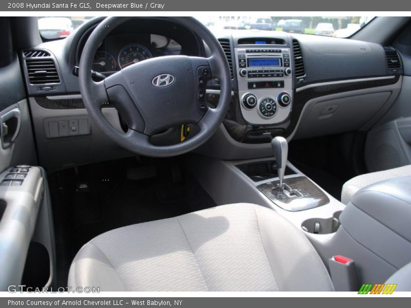 Deepwater Blue / Gray 2008 Hyundai Santa Fe GLS