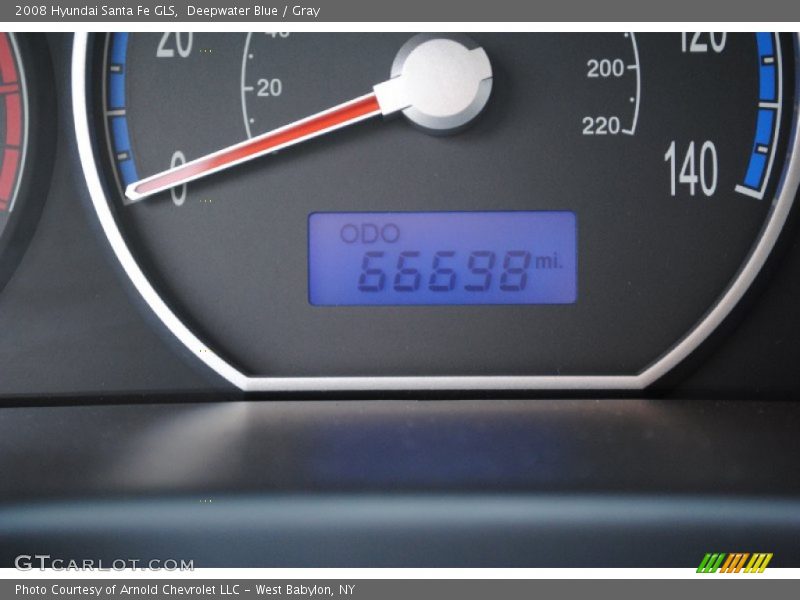 Deepwater Blue / Gray 2008 Hyundai Santa Fe GLS