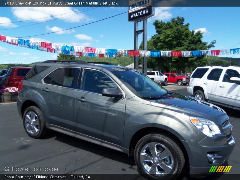 Steel Green Metallic / Jet Black 2013 Chevrolet Equinox LT AWD