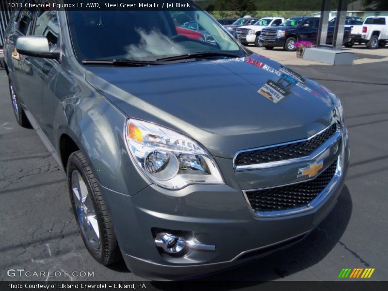 Steel Green Metallic / Jet Black 2013 Chevrolet Equinox LT AWD