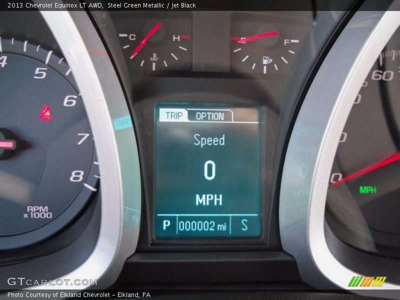 Steel Green Metallic / Jet Black 2013 Chevrolet Equinox LT AWD