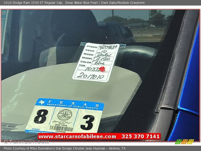 Deep Water Blue Pearl / Dark Slate/Medium Graystone 2010 Dodge Ram 1500 ST Regular Cab