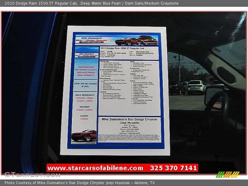 Deep Water Blue Pearl / Dark Slate/Medium Graystone 2010 Dodge Ram 1500 ST Regular Cab