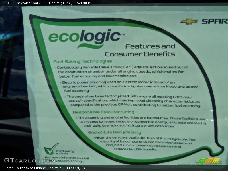  2013 Spark LT Window Sticker