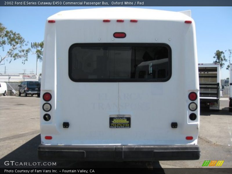 Oxford White / Red 2002 Ford E Series Cutaway E450 Commercial Passenger Bus