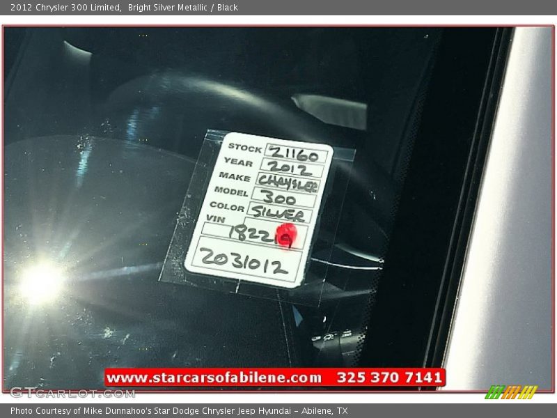 Bright Silver Metallic / Black 2012 Chrysler 300 Limited