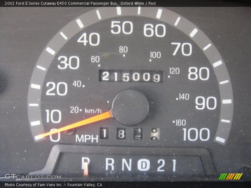 Oxford White / Red 2002 Ford E Series Cutaway E450 Commercial Passenger Bus