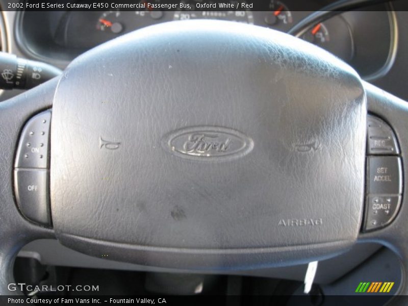 Oxford White / Red 2002 Ford E Series Cutaway E450 Commercial Passenger Bus