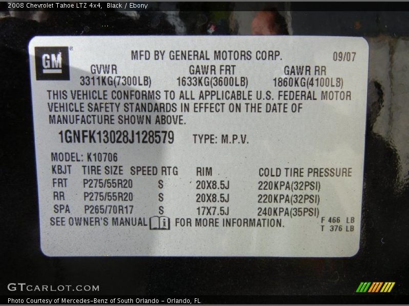 Black / Ebony 2008 Chevrolet Tahoe LTZ 4x4