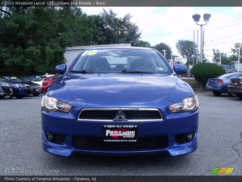 Octane Blue Metallic / Black 2010 Mitsubishi Lancer GTS