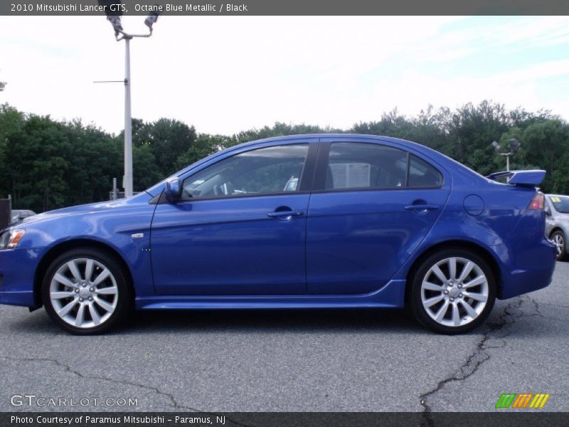 Octane Blue Metallic / Black 2010 Mitsubishi Lancer GTS