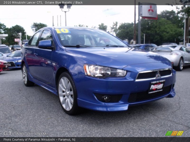 Octane Blue Metallic / Black 2010 Mitsubishi Lancer GTS