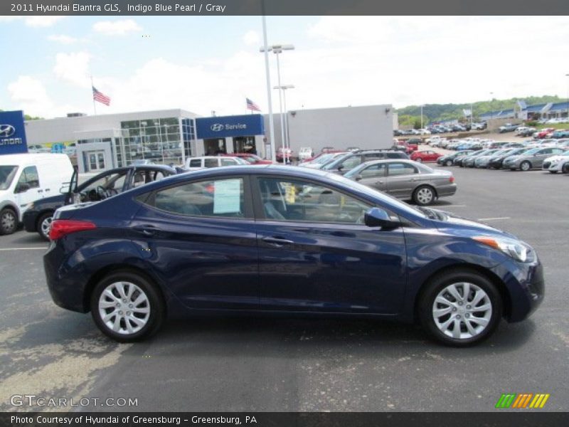 Indigo Blue Pearl / Gray 2011 Hyundai Elantra GLS