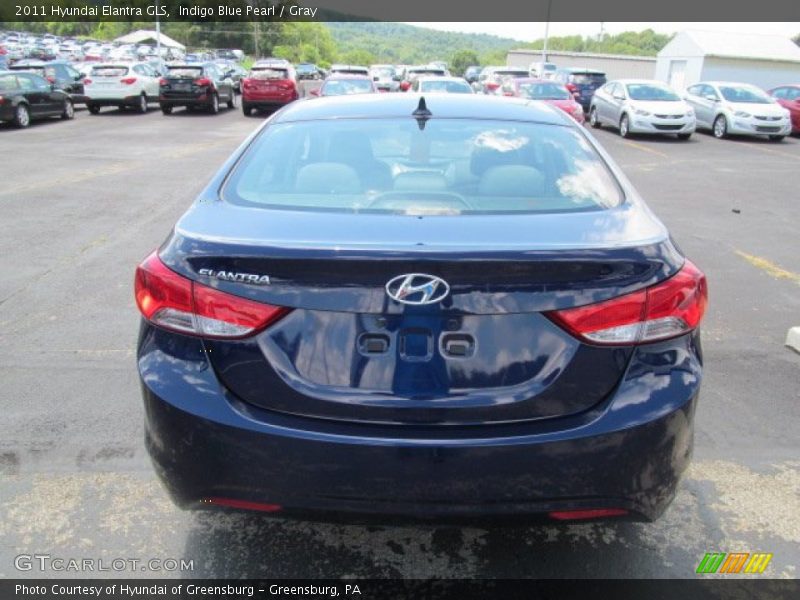 Indigo Blue Pearl / Gray 2011 Hyundai Elantra GLS